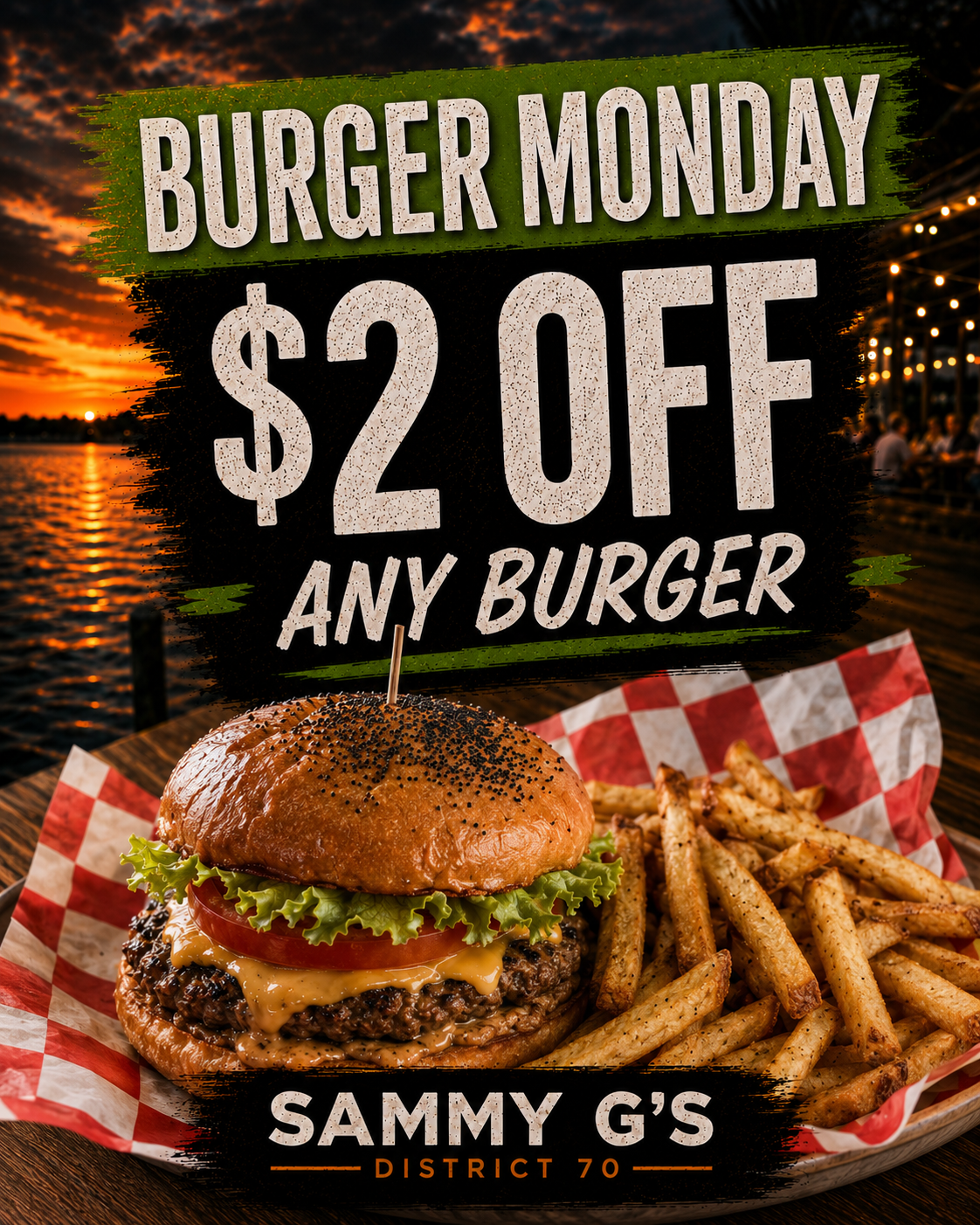 Burger Monday special at Sammy G's