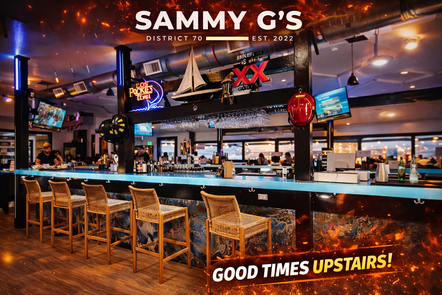 Upstairs bar ready for live music